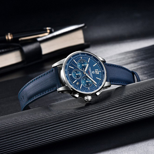 Годинник чоловічий Pagani Design YS008 Silver-Blue-3